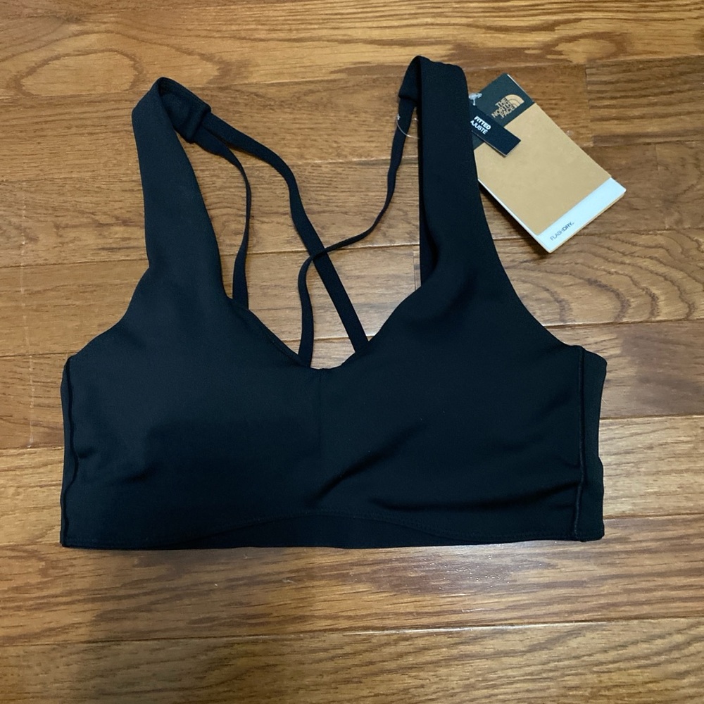 The North Face black criss cross sports bra